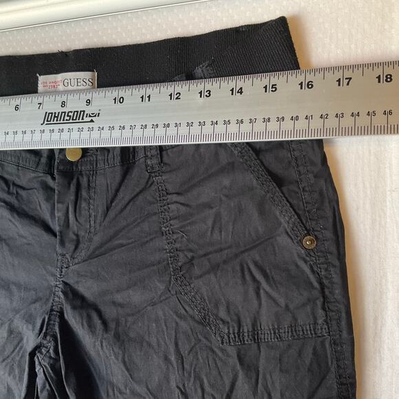 GUESS Women Capri Pants size M US Black Mid Rise Stretch - Picture 2 of 12